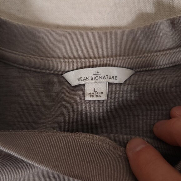 LL Bean Signature Short Sleeve Side Tie Gray Sweatshirt Womens Large Sporty - Picture 11 of 15